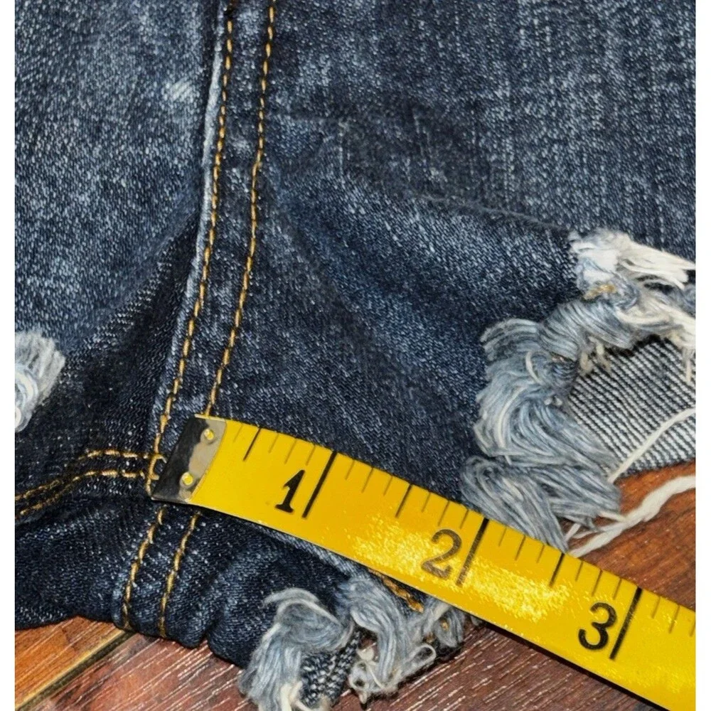 Free People Button Fly Hi Rise Cutoff Cheeky Denim Jean Shorts Med Wash Sz 27